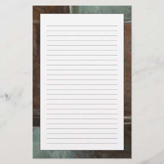 赤い及び灰色のレンガ壁 便箋 (正面)