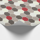 赤い及び灰色の幾何学的 ラッピングペーパー (角)