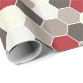 赤い及び灰色の幾何学的 ラッピングペーパー (ロールコーナー)