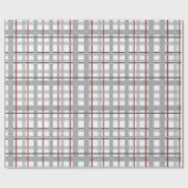 赤い及び灰色の格子縞 ラッピングペーパー (フラット)