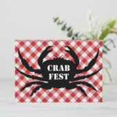 赤い及び白によって点検される布のカニのFestのカニのサイロ 招待状 (スタンド正面)
