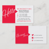 赤い及び白のこんにちはスピーチの引用文の名刺 名刺 (正面/裏面)