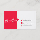 赤い及び白のこんにちはスピーチの引用文の名刺 名刺 (裏面)