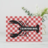 赤い及び白のCrawfishのサイロは布の沸騰を点検しました 招待状 (スタンド正面)