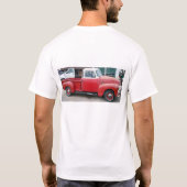 赤い及び白人のクラシックなChevyのトラックの人のT Tシャツ (裏面)