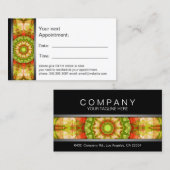 赤い及び緑のりんごの曼荼羅のアポイントメントカード 予約カード (正面/裏面)