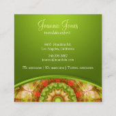 赤い及び緑のりんごの曼荼羅 スクエア名刺 (裏面)