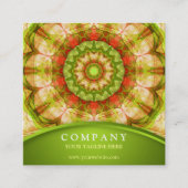 赤い及び緑のりんごの曼荼羅 スクエア名刺 (正面)