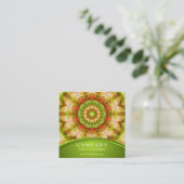 赤い及び緑のりんごの曼荼羅 スクエア名刺 (スタンド正面)