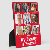 赤い友達と家族の名前と写真の認知症メモリ フォトプラーク (側面)