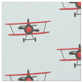 赤い双方向飛行機 ファブリック (クローズアップ)