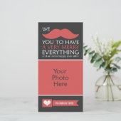 赤い口おもしろいひげクリスマスフォト シーズンカード (スタンド正面)