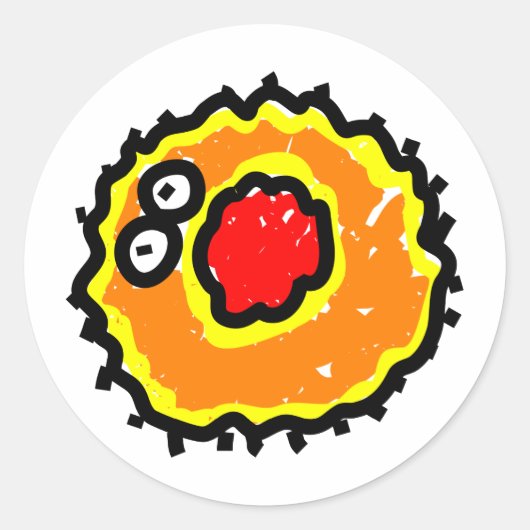 赤い口の漫画の生殖 ラウンドシール (正面)