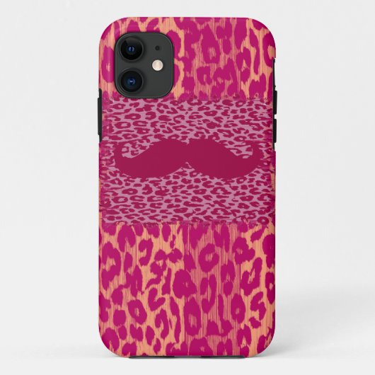 赤い口ひげとヒョウ柄 Case-Mate iPhoneケース (裏面)