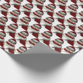 赤い口ひげのあるサンタクロース ラッピングペーパー (角)