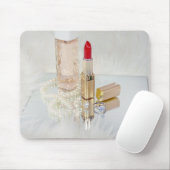 赤い口紅とジュエリー マウスパッド (マウス)