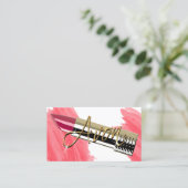 赤い口紅と金ゴールド 名刺 (スタンド正面)