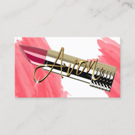 赤い口紅と金ゴールド 名刺