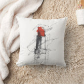 赤い口紅のイラスト - ミニマルメイク クッション (ブランケット)