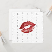 赤い口紅のキスマーク ポストカード (正面/裏面インサイチュ)