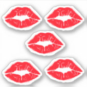 赤い口紅のキス印 シール (正面)