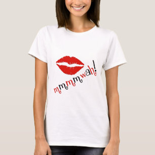 赤い口紅のキス Tシャツ