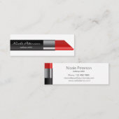 赤い口紅の化粧のユニークなプロフェッショナル スキニー名刺 (正面/裏面)