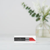 赤い口紅の化粧のユニークなプロフェッショナル スキニー名刺 (スタンド正面)