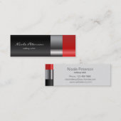 赤い口紅の化粧 スキニー名刺 (正面/裏面)