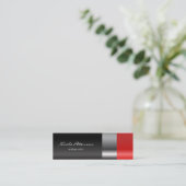 赤い口紅の化粧 スキニー名刺 (スタンド正面)