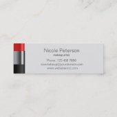 赤い口紅の化粧 スキニー名刺 (裏面)