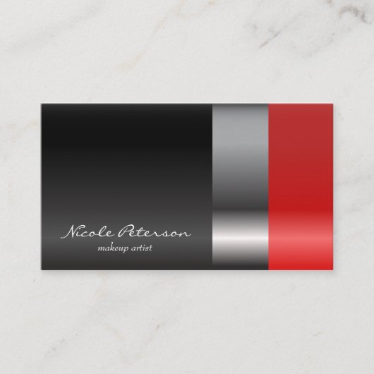 赤い口紅の化粧 名刺 (正面)