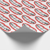 赤い口紅の大きな歯 ラッピングペーパー (角)