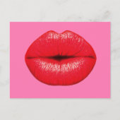 赤い口紅の大ポップ・アートのきなアートのガーリー唇 ポストカード (正面)