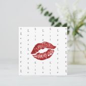 赤い口紅キスはがき カード (スタンド正面)