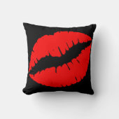 赤い口紅キスオンブラック クッション (正面)