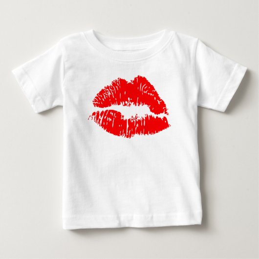 赤い口紅キスマーク ベビーTシャツ (正面)