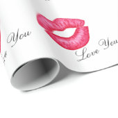 赤い口紅キス包装紙 ラッピングペーパー (ロールコーナー)