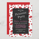 赤い口紅プリント 招待状 (正面/裏面)