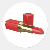 赤い口紅メイクステッカー ラウンドシール (正面)