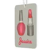 赤い口紅爪、 ネイルポーランドメイクアップギフトファッショニスタ カーエアーフレッシュナー (左)