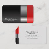 赤い口紅-メーキャップアーティスト 名刺 (正面/裏面)