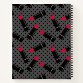 赤い口紅、レトロ ノートブック (裏面)