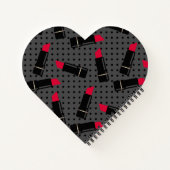 赤い口紅、レトロ ノートブック (裏面)