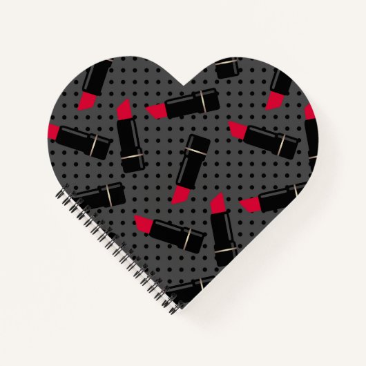 赤い口紅、レトロ ノートブック (正面)