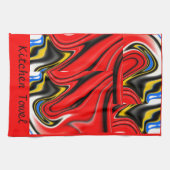 赤い台所タオル   の赤面、16x24 キッチンタオル (横)