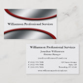 赤い名刺が付いているお洒落な銀 名刺 (正面/裏面)