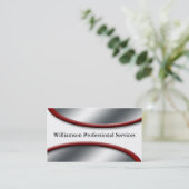 赤い名刺が付いているお洒落な銀 名刺 (スタンド正面)