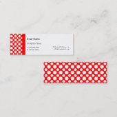 赤い名刺の白い水玉模様 スキニー名刺 (正面/裏面)