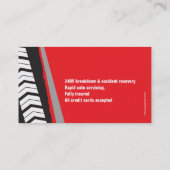 赤い名刺を追跡する自動車サービス 名刺 (裏面)